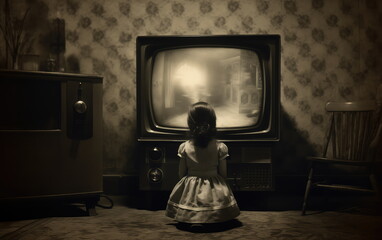 scary vintage TV.
 - obrazy, fototapety, plakaty