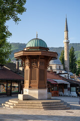 Old Ottoman fountain in the center of Sarajevo