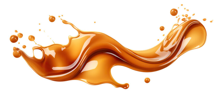 Delicious caramel splash cut out