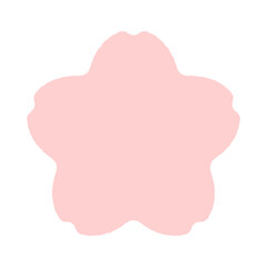 かわいい桜の花の形のシルエットアイコン- さくら･手描きの春の花のイラスト素材
