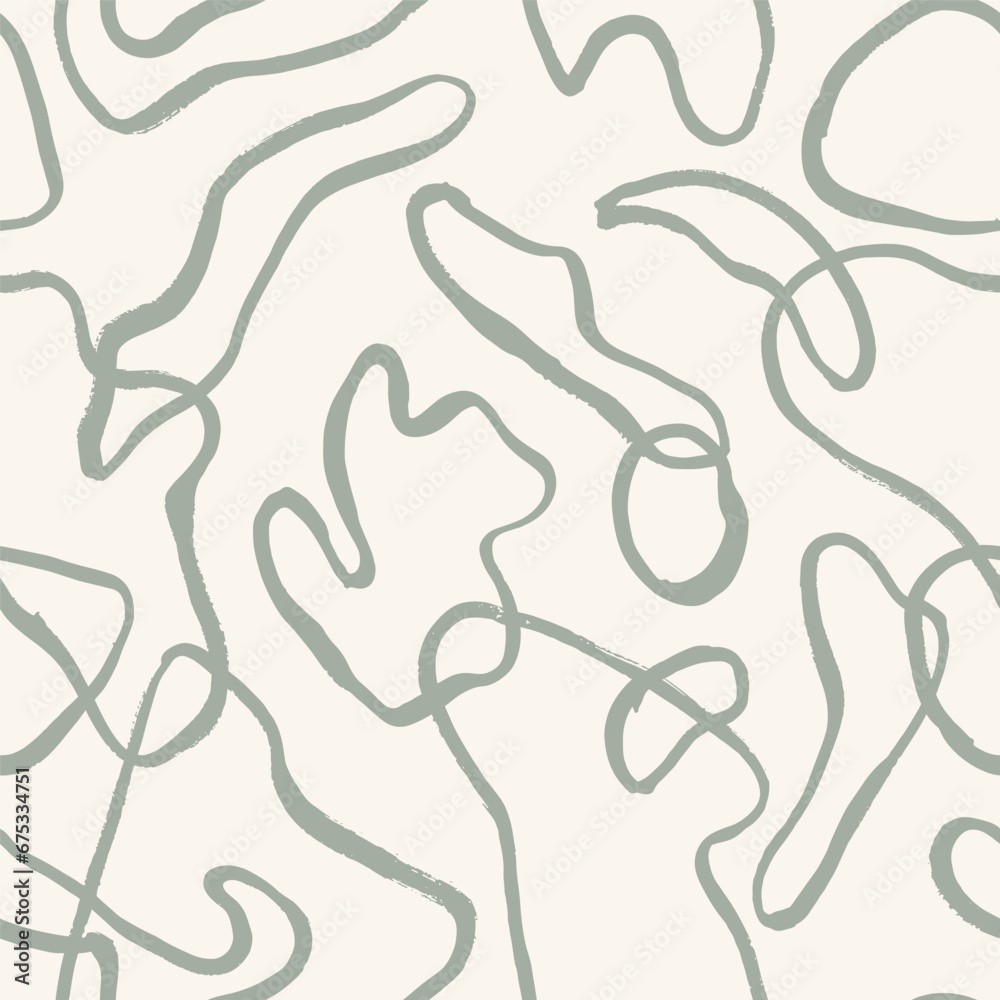 Poster seamless pattern with abstract hand drawn shapes