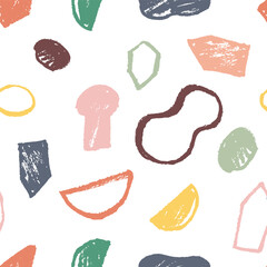 Seamless pattern with abstract hand drawn shapes