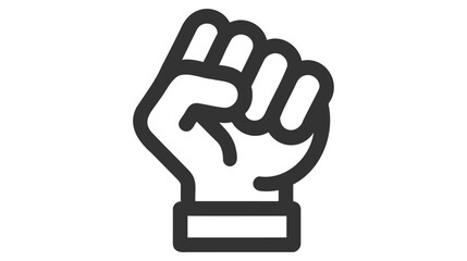 Raised fist vector icon. Human hand up in the air