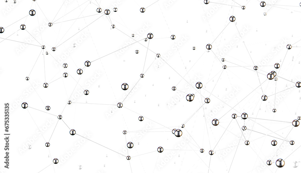 Fototapete abstract 3d rendering of network concept. modern background. futuristic shape with spheres and lines
