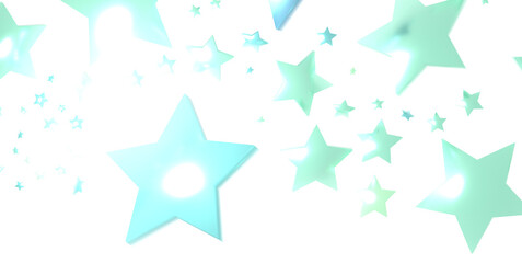 Holiday backdrop made of blue stars and sparkles on white wooden background. New Year concept.