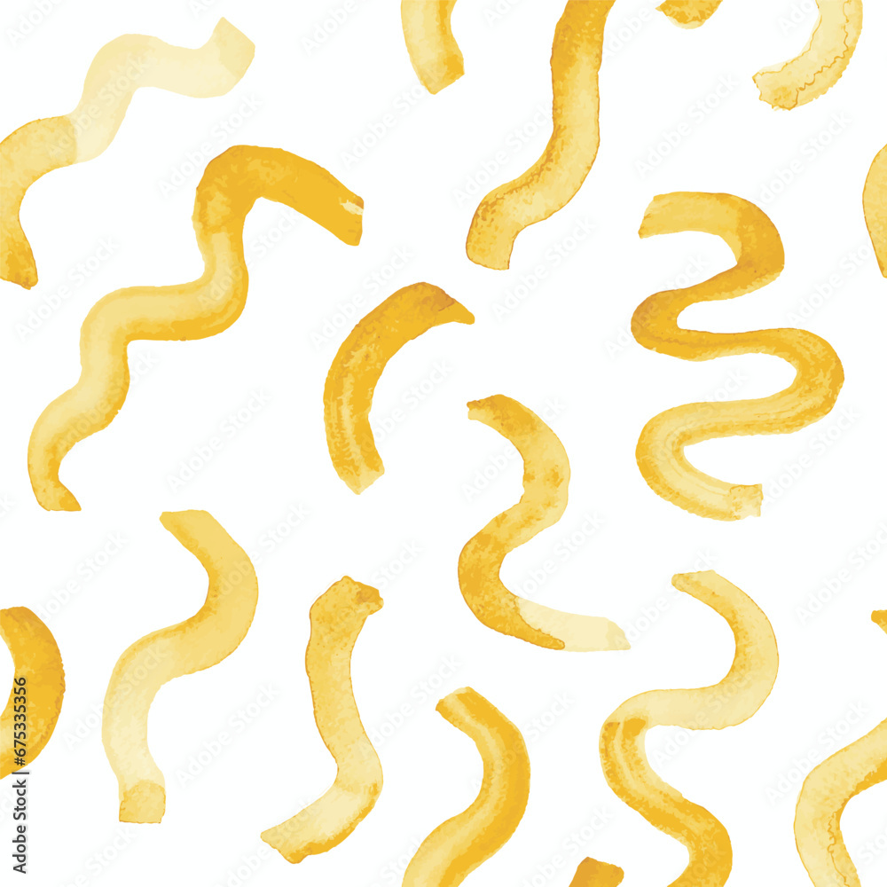 Poster seamless abstract pattern with yellow watercolor curves