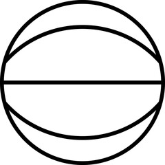 basketball ball 3d view vector line art icon