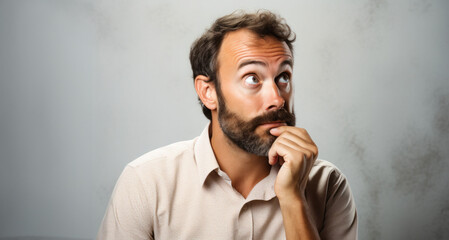 Hombre reflexionando o pensando 