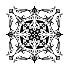 Hand drawn mandala coloring book or tattoo design. #03