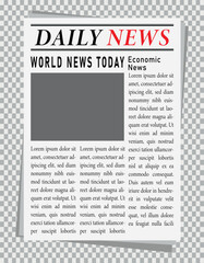 Daily Newspaper pages template, Newspaper headline, Newsprint vector illustration. - obrazy, fototapety, plakaty