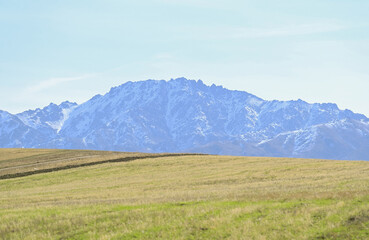 landscape, mountain, sky, nature, mountains, clouds, hill, panorama, cloud, valley, summer, grass, field, forest, Kazakhstan nature, tree, green, hills, lake, countryside, travel, meadow, sunset, rura