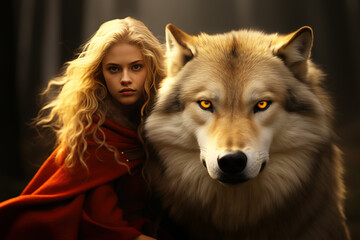 Red Riding Hood and the Wolf in a Harmonious Encounter
