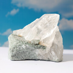 Himalayan Quartz Raw Stone from India with Sky Background