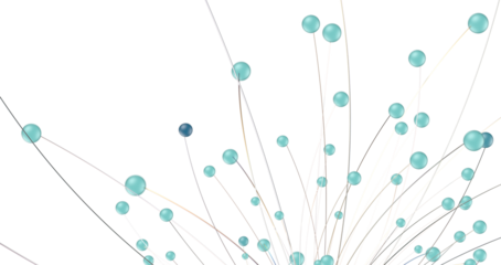 Abstract connected dots and lines. Concept of AI technology, Motion of digital data flow.