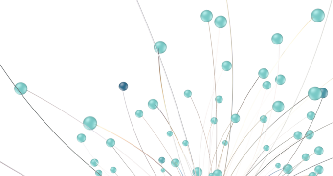 Abstract connected dots and lines. Concept of AI technology, Motion of digital data flow.