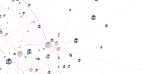 Abstract connected dots and lines. Concept of AI technology, Motion of digital data flow.