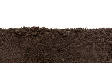 Soil patch texture. Png, isolated on a transparent background. Earth Day - April 22. Black biosoil or soil substrate in the form of a frame or border - obrazy, fototapety, plakaty