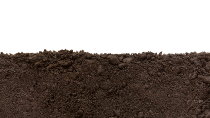 Soil patch texture. Png, isolated on a transparent background. Earth Day - April 22. Black biosoil or soil substrate in the form of a frame or border