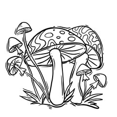 mushrooms illustration cartoon magic plant 