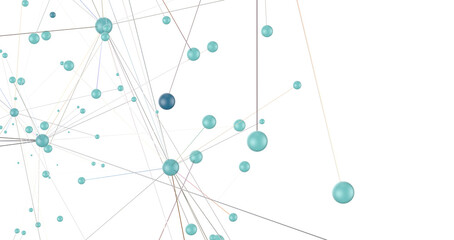 Abstract connected dots and lines. Concept of AI technology, Motion of digital data flow.