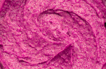 Berry yoghurt ice cream. Smoothies from fresh fruits and berries. Ice cream texture. Delicious sweet dessert close-up as a background.