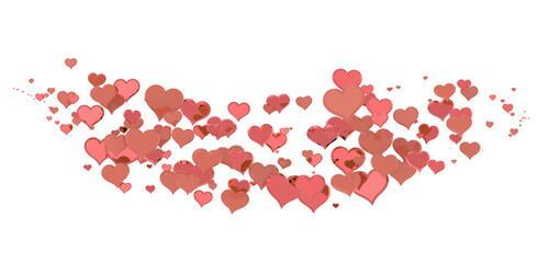  Falling love heart confetti 3d illustration