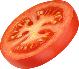 Tomato slice isolated, full depth of field