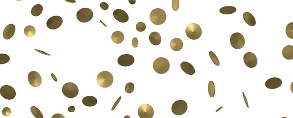 Joyful Deluge: Brilliant 3D Illustration Showcasing an Overflow of Gold Confetti