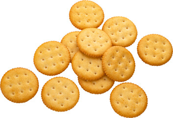 Round cracker isolated, top view