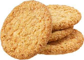 Oatmeal cookies isolated on white background
