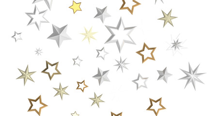 Shimmering Starry Christmas: Spectacular 3D Illustration Showcasing Falling Holiday Stars