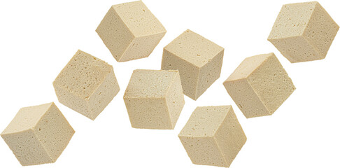 Tofu cheese cubes isolated