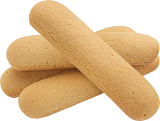 Italian savoiardi biscuits, ladyfinger cookies isolated
