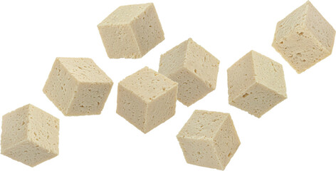 Tofu cheese cubes isolated