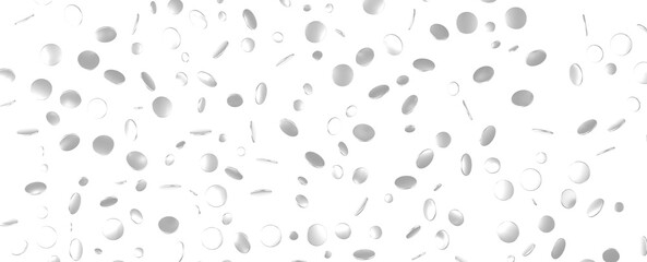 Radiant Festivity: Spectacular 3D Illustration Showcasing Radiating silver Confetti