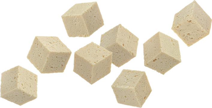 Tofu cheese cubes isolated