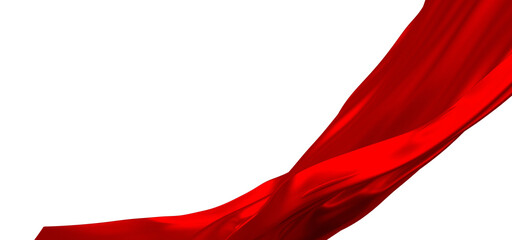 3d render of abstract red cloth falling. - obrazy, fototapety, plakaty