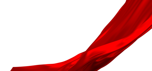 3d render of abstract red cloth falling.