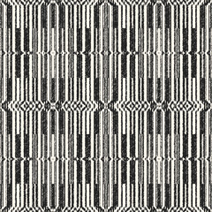 Monochrome Brushed Ornate Geometric Motif Textured Pattern