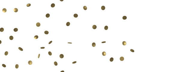 Gilded Festivity: Brilliant 3D Illustration Showcasing a Shower of Gold Confetti