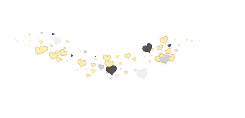 hearts on a transparent background. 3D rendering. for valentine's day and wedding. PNG Rain from hearts.