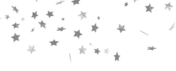 Group of silver stars isolated on white background.