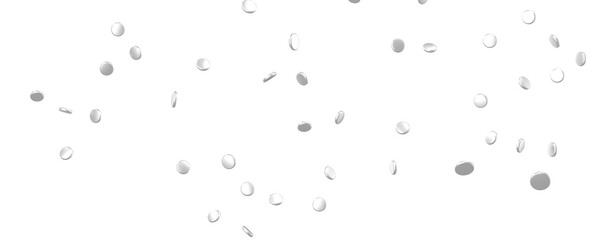 Euphoric Eruption: Magnificent 3D Illustration Showcasing Bursting silver Confetti