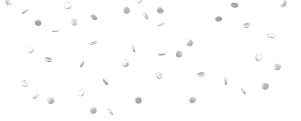 Radiant Revelry: Dynamic 3D Illustration of a Radiating silver Confetti Celebration