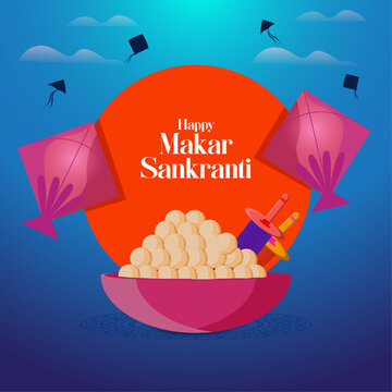 Happy Makar Sankranti Uttarayan Creative Kites
