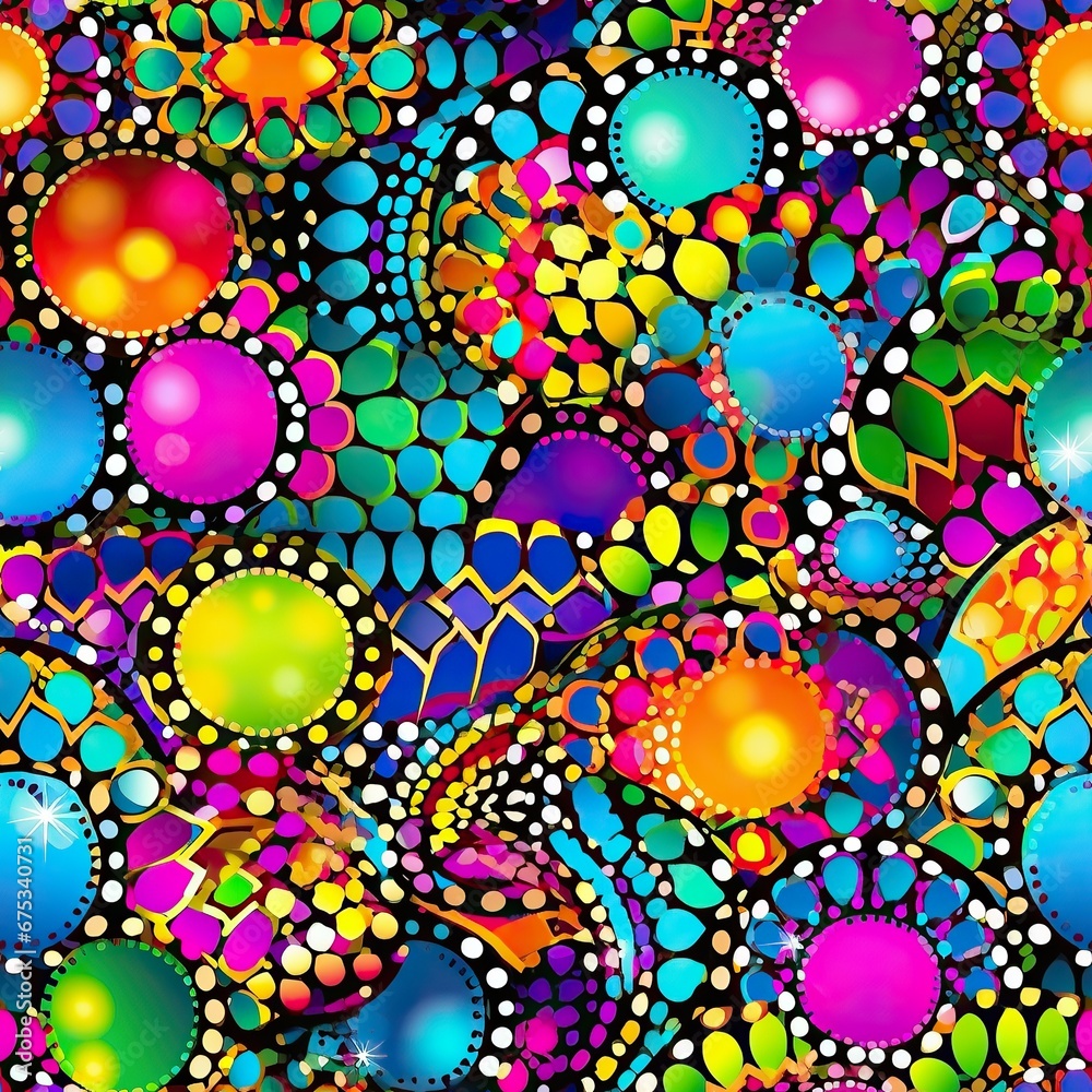 Poster seamless abstract neon lighting mosaic pattern