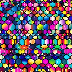 Seamless Abstract neon lighting mosaic pattern