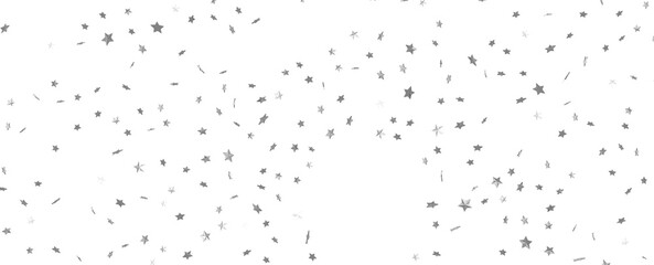 Group of silver stars isolated on white background.