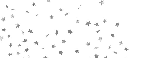 Group of silver stars isolated on white background.