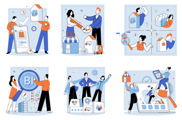 Business Association. Vector illustration. Collaboration among individuals and teams enhances creativity and innovation in business Business strategies incorporate various elements to achieve